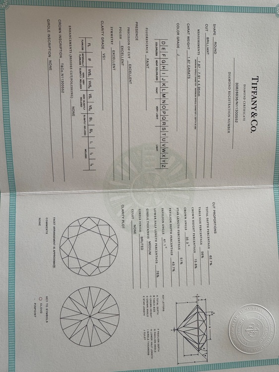 ティファニー　1.87カラット（宝石）の商品画像 - 査定依頼日：2025年11月15日 - 最高査定価格：1,200,000円