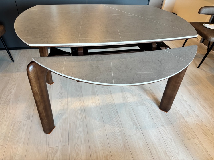 fjx-2661伸縮式ダイニングテーブル丸テーブルセラミックテーブル　大理石柄（家具・寝具）の商品画像 - 査定依頼日：2026年7月20日 - 最高査定価格：5,000円