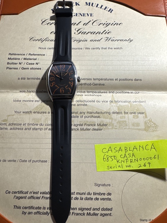 フランクミュラー カサブランカ 6850cas（高級時計）の商品画像 - 査定依頼日：2025年9月1日 - 最高査定価格：315,000円