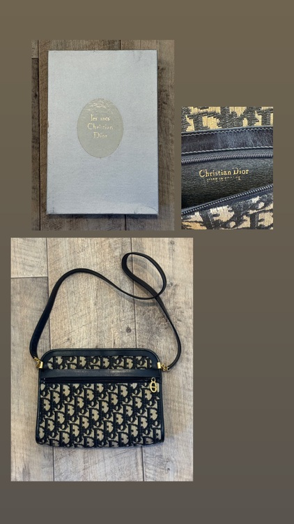 クリスチャンディオール トロッター柄 キャンバスショルダーバッグ　ネイビー（ブランドバッグ）の商品画像 - 査定依頼日：2025年10月27日 - 最高査定価格：50,000円