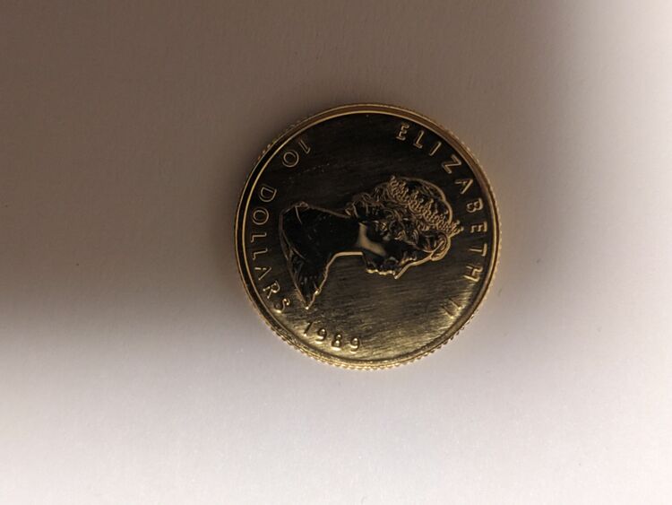 メイプルリーフ金貨 10ドル 1989（金・貴金属）の商品画像 - 査定依頼日：2025年8月15日 - 最高査定価格：130,000円
