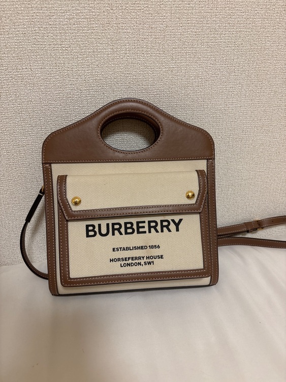 コットンキャンバス カーフスキン ミニ ポケットバッグ ナチュラル モルトブラウ（ブランドバッグ）の商品画像 - 査定依頼日：2025年6月12日 - 最高査定価格：25,000円