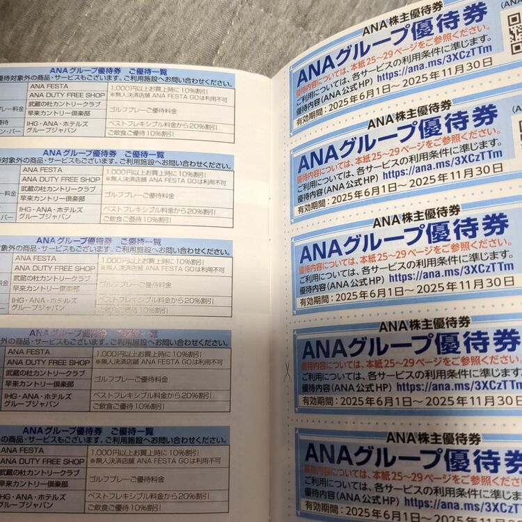 ANA 株主優待券　４枚（チケット・金券）の商品画像 - 査定依頼日：2025年7月5日 - 最高査定価格：2,000円