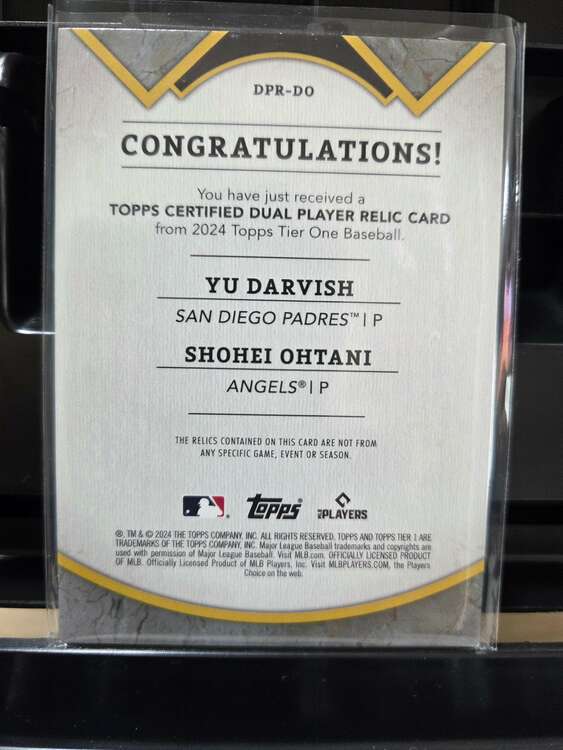 スポーツトレーディングカード　TOPPS  大谷翔平&ダルビッシュ有　レリック（トレカ）の商品画像 - 査定依頼日：2025年5月25日 - 最高査定価格：8,800円