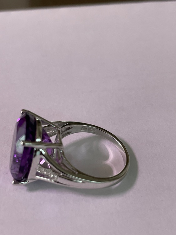 K18WGアメシスト&メレダイヤリング（宝石）の商品画像 - 査定依頼日：2025年6月29日 - 最高査定価格：35,000円