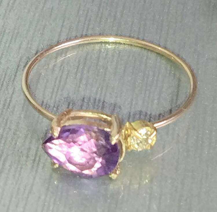 k10k18アメジストダイヤモンドコンビリング（金・貴金属）の商品画像 - 査定依頼日：2025年5月15日 - 最高査定価格：10,000円