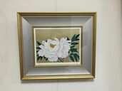 中島千波　白牡丹　シルクスクリーン（美術品・骨董品）の商品画像 - 査定依頼日：2025年11月24日 - 最高査定価格：600円