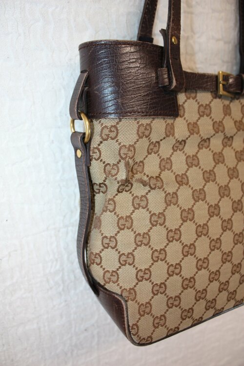 GUCCI GG キャンバス トートバッグ レザー 107757 002058（ブランドバッグ）の商品画像 - 査定依頼日：2026年10月8日 - 最高査定価格：30,000円