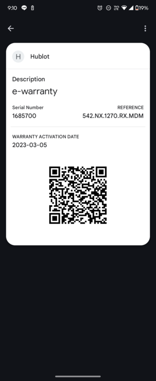 ウブロ クラシックフュージョン 542.NX.1270.RX.MDM（高級時計）の商品画像 - 査定依頼日：2025年9月27日 - 最高査定価格：535,000円