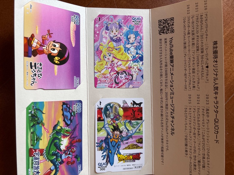 2025株主優待オリジナル人気キャラクターQUOカード（チケット・金券）の商品画像 - 査定依頼日：2025年7月1日 - 最高査定価格：1,000円