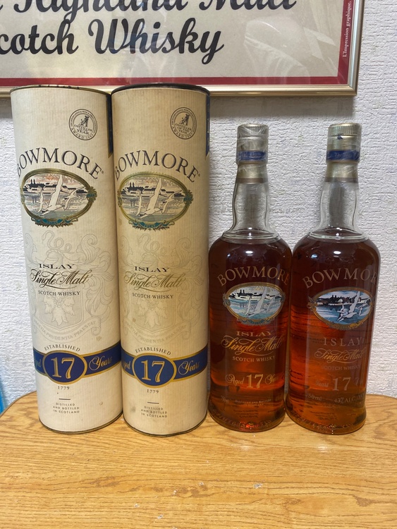 ボウモア17年カモメラベル　シルクプリント　750ml43% 2本（お酒）の商品画像 - 査定依頼日：2025年12月21日 - 最高査定価格：60,000円