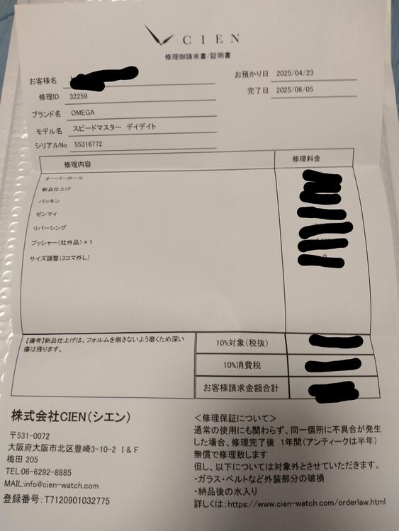 オメガスピードマスタートリプルカレンダー（高級時計）の商品画像 - 査定依頼日：2025年6月11日 - 最高査定価格：260,000円