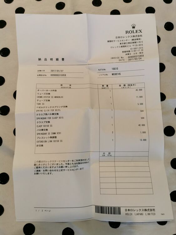 ロレックス サブマリーナー 16610  w698745（高級時計）の商品画像 - 査定依頼日：2025年9月29日 - 最高査定価格：1,380,000円