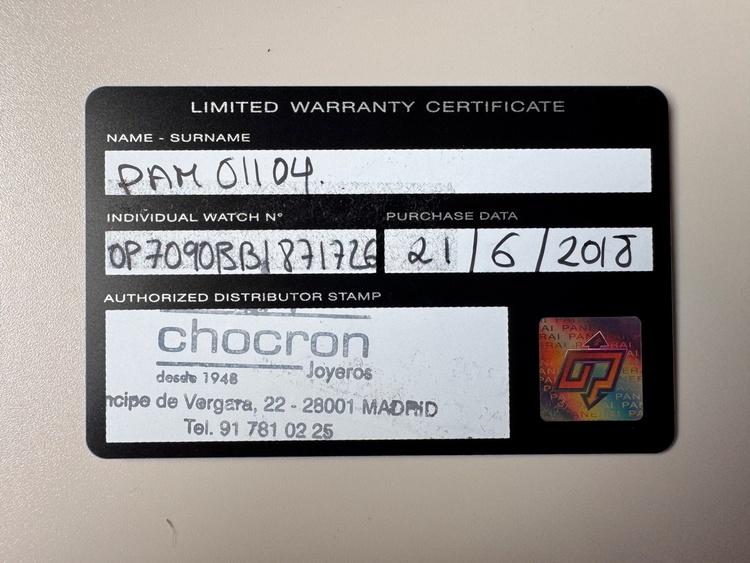 PAM01104（高級時計）の商品画像 - 査定依頼日：2026年7月12日 - 最高査定価格：525,000円