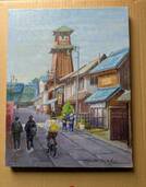 油絵　「時の鐘（川越）」　F6号（美術品・骨董品）の商品画像 - 査定依頼日：2026年6月4日 - 最高査定価格：100,000円