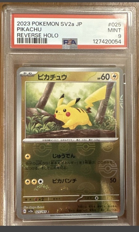 PSA9 ピカチュウ モンスターボールミラー SV2a（トレカ）の商品画像 - 査定依頼日：2026年5月11日 - 最高査定価格：50,000円