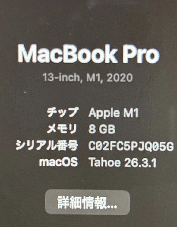 M1 2020（PC・タブレット）の商品画像 - 査定依頼日：2026年3月26日 - 最高査定価格：45,000円