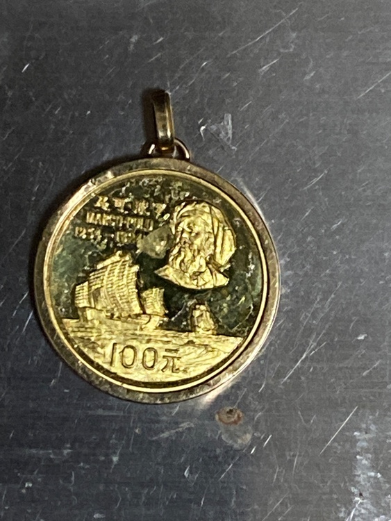 中国金貨1983マルコポーロ100元11.2g枠k18トップ（金・貴金属）の商品画像 - 査定依頼日：2026年9月21日 - 最高査定価格：250,000円
