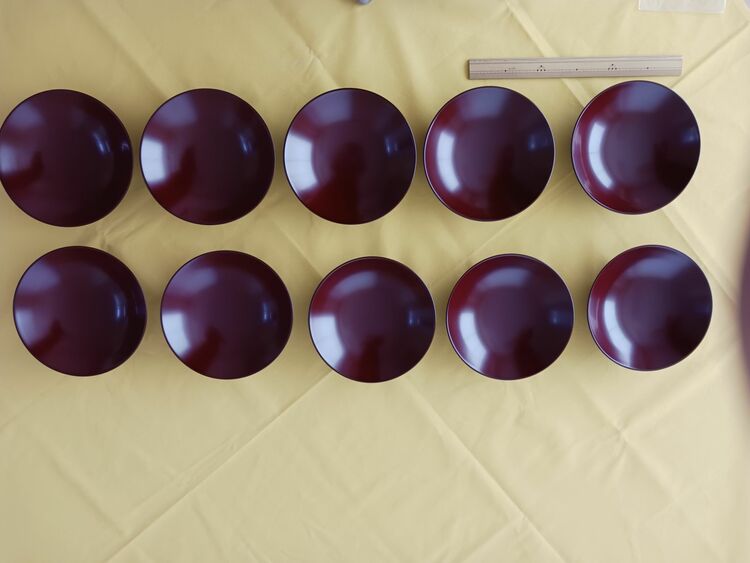 【越前漆器】輪花取り皿６寸　天然木 10枚組　（食器）の商品画像 - 査定依頼日：2025年8月21日 - 最高査定価格：2,000円