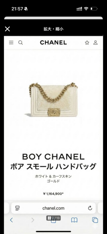 ボーイシャネル ボアスモールハンドバッグ（ブランドバッグ）の商品画像 - 査定依頼日：2026年1月29日 - 最高査定価格：210,000円