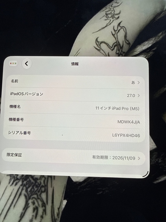 iPadPro M5 11インチ 256ギガ（PC・タブレット）の商品画像 - 査定依頼日：2026年9月24日 - 最高査定価格：113,000円