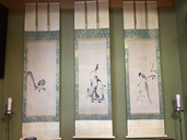 狩野常信　三幅対　梅に連雀、寿老人、柳に鳩（美術品・骨董品）の商品画像 - 査定依頼日：2026年5月25日 - 最高査定価格：10,000円