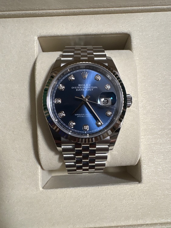 デイトジャスト36ブルー フルジュビ 10pダイヤ（高級時計）の商品画像 - 査定依頼日：2025年9月9日 - 最高査定価格：2,250,000円