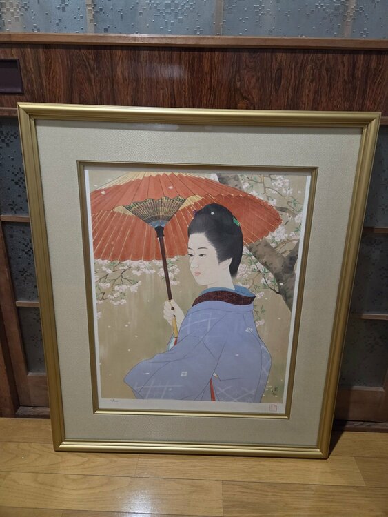 伊東深水、リトグラフ、春雨（美術品・骨董品）の商品画像 - 査定依頼日：2026年7月18日 - 最高査定価格：1,000円