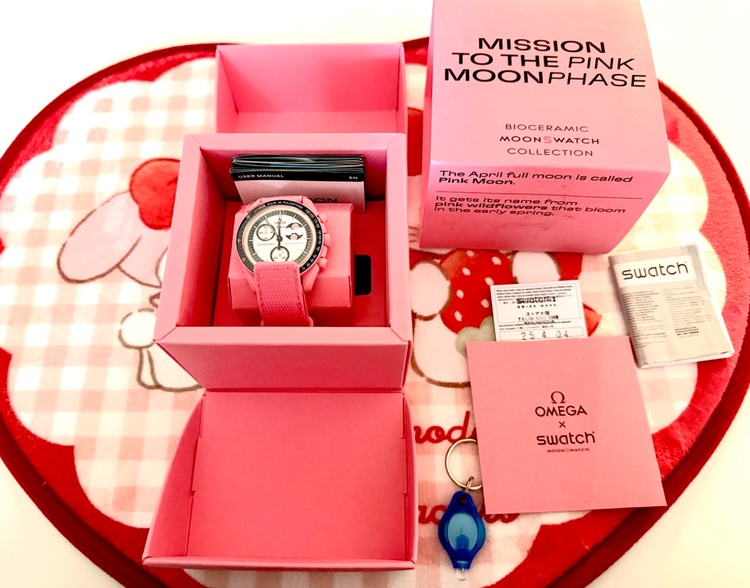 オメガ スウォッチ ピンク ムーンフェイズ（高級時計）の商品画像 - 査定依頼日：2026年2月4日 - 最高査定価格：48,000円