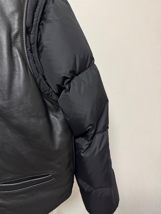 Supreme × Schott ダウンジャケット レザー 黒（古着・ファッション）の商品画像 - 査定依頼日：2025年11月6日 - 最高査定価格：14,000円