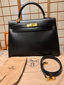  黒ケリーバッグ32cm （ブランドバッグ）の商品画像 - 査定依頼日：2025年12月16日 - 最高査定価格：1,250,000円