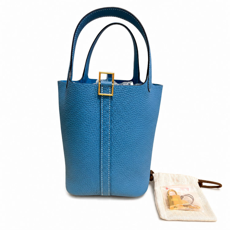 HERMES ピコタンロックPM ニューブルージーン ゴールド金具 G刻印 新品（ブランドバッグ）の商品画像 - 査定依頼日：2026年6月19日 - 最高査定価格：550,000円