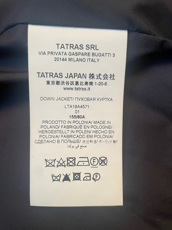 タトラス　LTA18A4571（古着・ファッション）の商品画像 - 査定依頼日：2025年3月9日 - 最高査定価格：5,000円