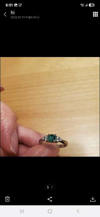 エメラルドダイヤモンドリング（宝石）の商品画像 - 査定依頼日：2025年5月6日 - 最高査定価格：50,000円