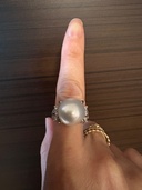 プラチナパールダイヤリング刻印pt900 0.46パール直径13mm