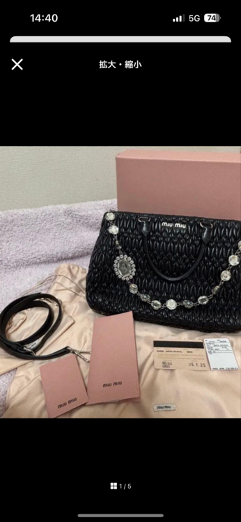 ミュウミュウ  （ブランドバッグ）の商品画像 - 査定依頼日：2026年2月8日 - 最高査定価格：100,000円