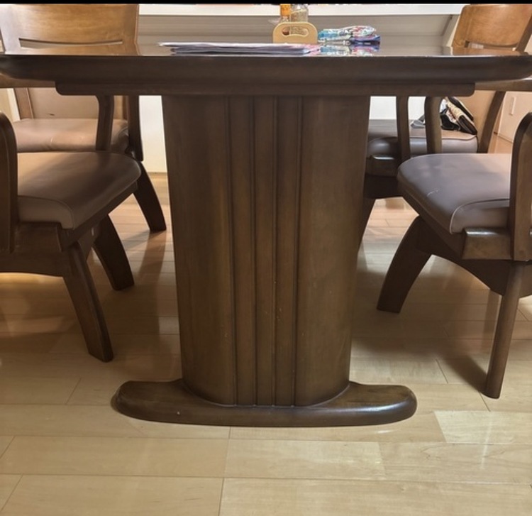 リビングテーブル+椅子4客セット（家具・寝具）の商品画像 - 査定依頼日：2026年2月7日 - 最高査定価格：5,000円