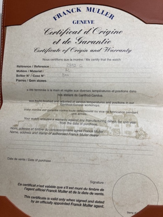 フランクミュラー カサブランカ 285（高級時計）の商品画像 - 査定依頼日：2025年10月25日 - 最高査定価格：285,000円