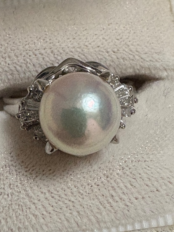 プラチナ　真珠　ダイヤ付き指輪（金・貴金属）の商品画像 - 査定依頼日：2026年4月5日 - 最高査定価格：150,000円