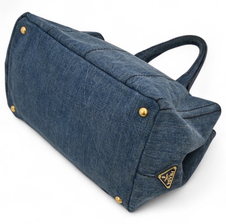 プラダ デニム カナパ トートバッグ ブルーゴールド（ブランドバッグ）の商品画像 - 査定依頼日：2025年8月23日 - 最高査定価格：50,000円