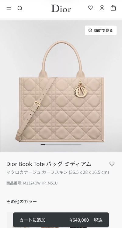 ディオール（ブランドバッグ）の商品画像 - 査定依頼日：2026年6月26日 - 最高査定価格：360,000円