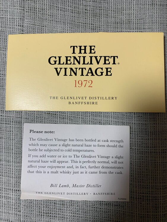 グランリベット1972年 瓶詰め1998年（お酒）の商品画像 - 査定依頼日：2025年4月2日 - 最高査定価格：90,000円
