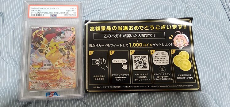 ピカチュウ5周年プレミアム中国版（トレカ）の商品画像 - 査定依頼日：2026年2月24日 - 最高査定価格：270,000円