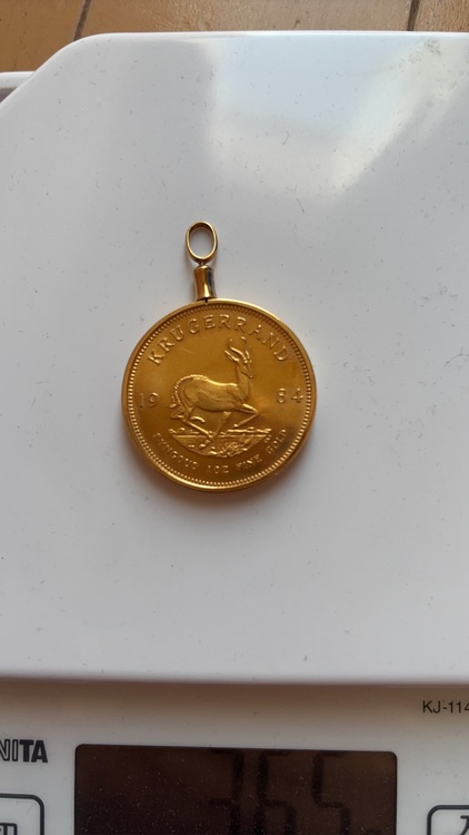 クルーガーランド金貨ペンダントトップ（金・貴金属）の商品画像 - 査定依頼日：2025年11月20日 - 最高査定価格：734,000円