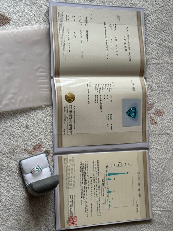 パライバトルマリン指輪（宝石）の商品画像 - 査定依頼日：2025年4月13日 - 最高査定価格：500,000円