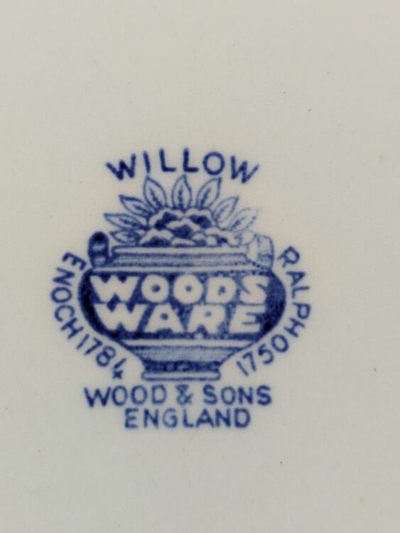 イギリスウッドサンズ、ブルーウィローディナープレート（美術品・骨董品）の商品画像 - 査定依頼日：2025年10月4日 - 最高査定価格：2,500円