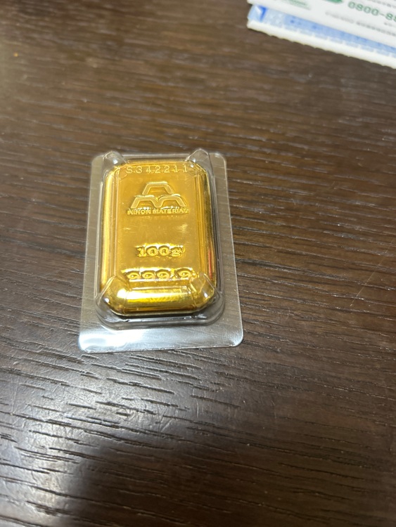 日本マテリアル　インゴット100グラム（金・貴金属）の商品画像 - 査定依頼日：2025年10月7日 - 最高査定価格：1,999,000円