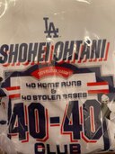 大谷翔平　40-40記念Tシャツ（その他のおもちゃ）の商品画像 - 査定依頼日：2025年1月20日 - 最高査定価格：1,000円