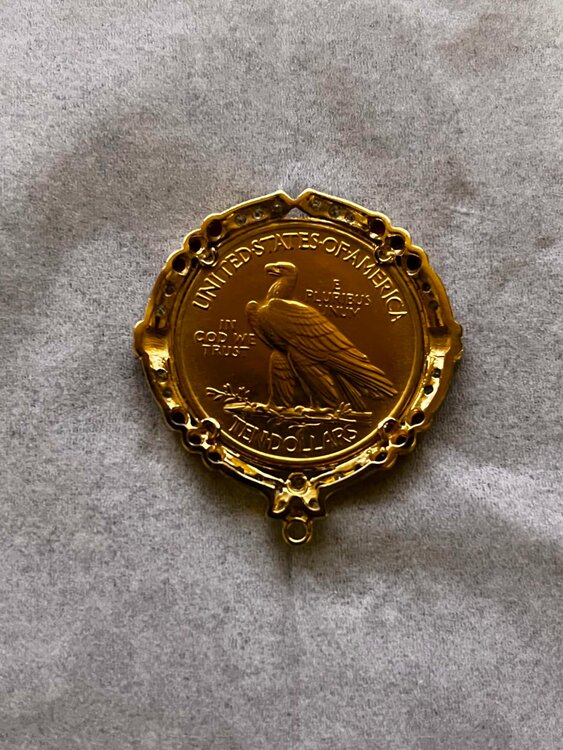 K21.6 K18 インディアン 10ドル 金貨 ルビー ダイヤモンド コイントップ 23.7g（バチカン欠品）（金・貴金属）の商品画像 - 査定依頼日：2026年7月27日 - 最高査定価格：440,000円