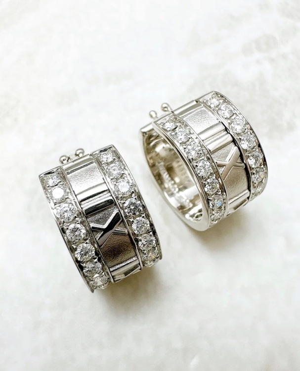 ティファニー　アトラス　ダイヤモンド　ホワイトゴールド　ピアスU（金・貴金属）の商品画像 - 査定依頼日：2025年10月28日 - 最高査定価格：200,000円